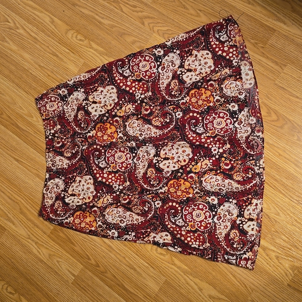 NY&Co Paisley Silk Skirt